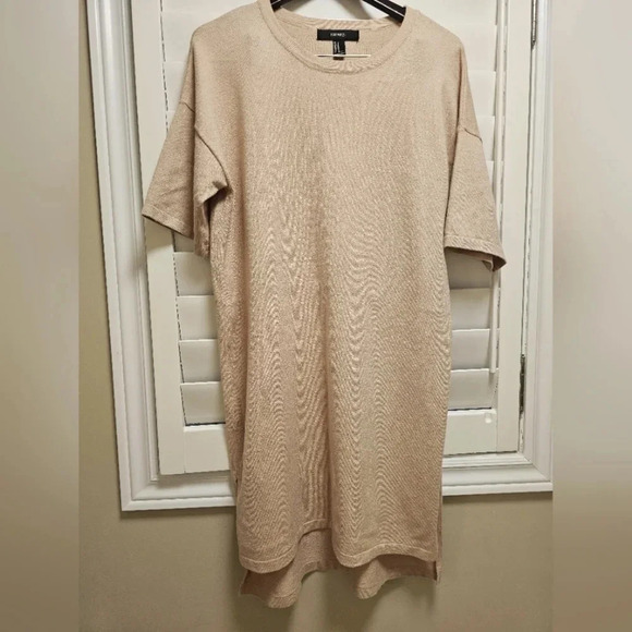 Forever 21 Dresses & Skirts - Forever 21 Knit  Jersey Beige Nude Dress Shirt size L